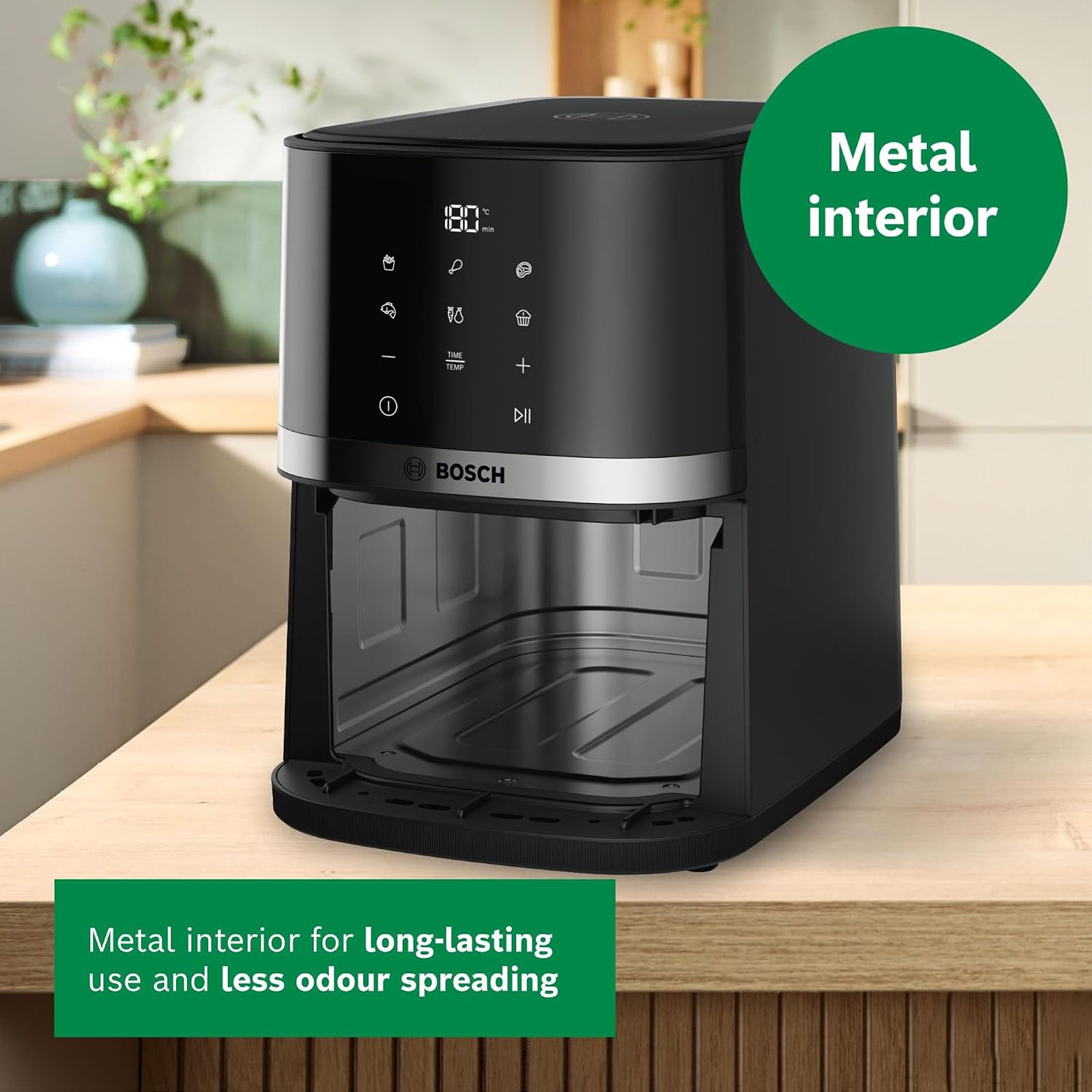 BOSCH CrispMaxx Serie 2 4L 1350 Watt Digital Air Fryer with 6 Preset Menus (Black) BOSCH CrispMaxx Serie 2 4L 1350 Watt Digital Air Fryer with 6 Preset Menus (Black)_6