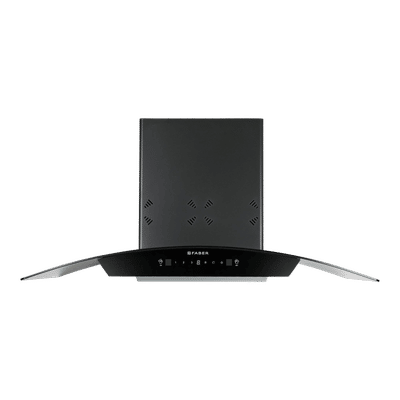 Faber HOOD STELLA 3D IN HC SC FL BK 90 90cm 1400m3/hr Ductless Heat Auto Clean Wall Mounted Chimney with Odour Sensor (Black)