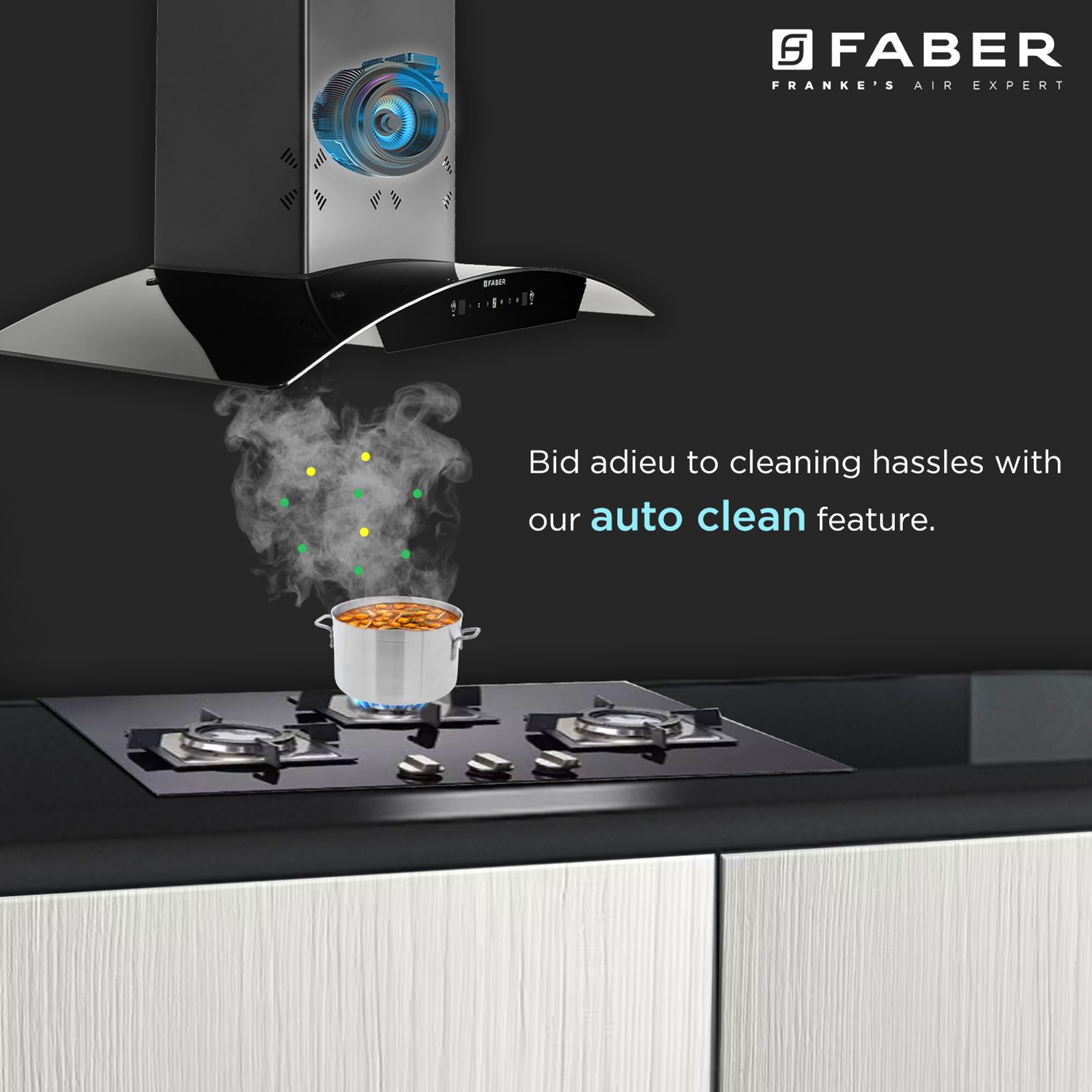 Faber HOOD STELLA 3D IN HC SC FL BK 90 90cm 1400m3/hr Ductless Heat Auto Clean Wall Mounted Chimney with Odour Sensor (Black) Faber HOOD STELLA 3D IN HC SC FL BK 90 90cm 1400m3/hr Ductless Heat Auto Clean Wall Mounted Chimney with Odour Sensor (Black)_10