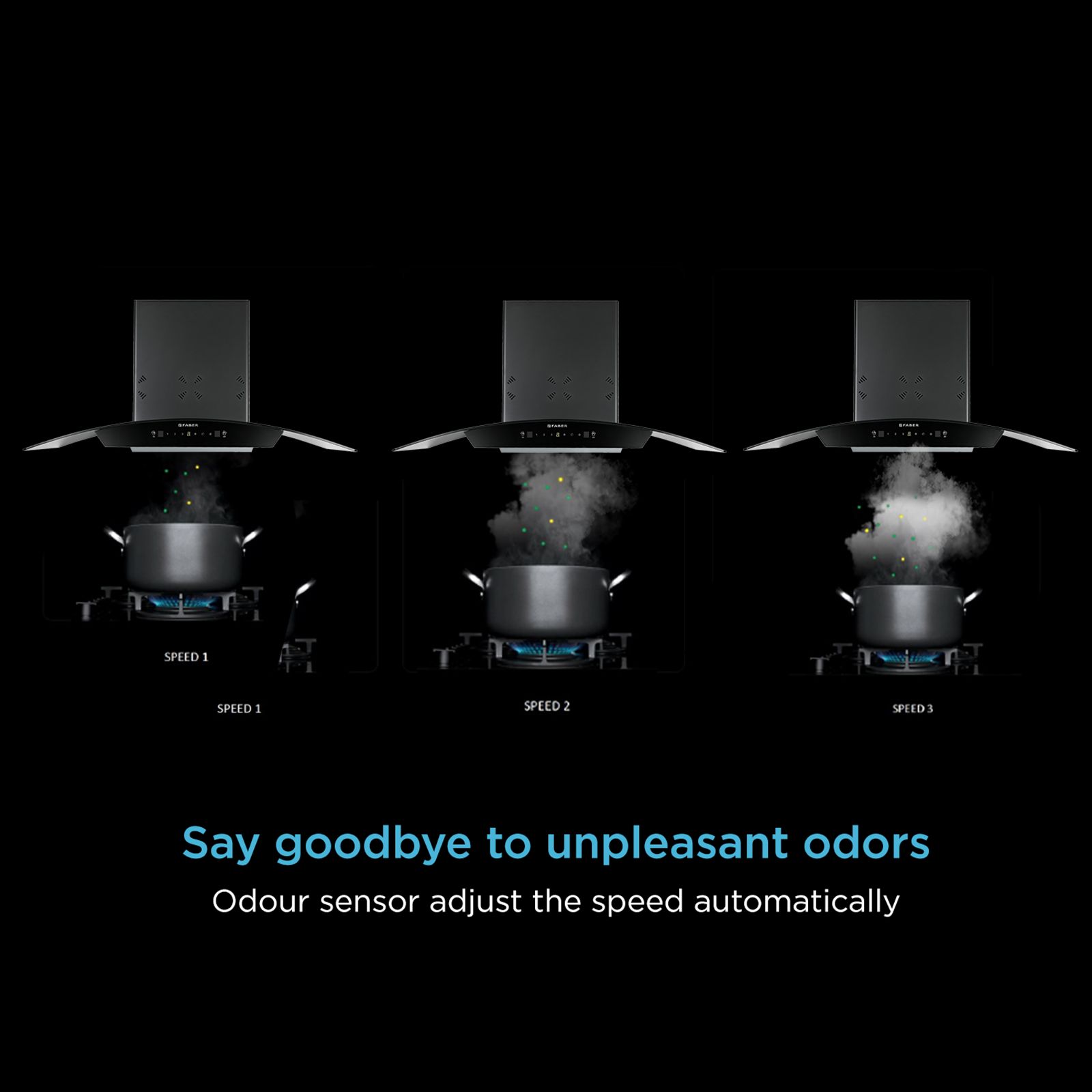 Faber HOOD STELLA 3D IN HC SC FL BK 90 90cm 1400m3/hr Ductless Heat Auto Clean Wall Mounted Chimney with Odour Sensor (Black) Faber HOOD STELLA 3D IN HC SC FL BK 90 90cm 1400m3/hr Ductless Heat Auto Clean Wall Mounted Chimney with Odour Sensor (Black)_11