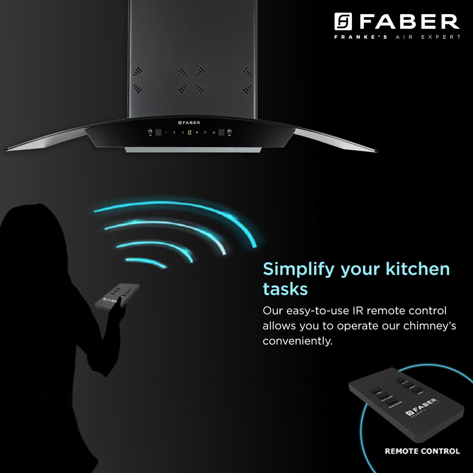 Faber HOOD STELLA 3D IN HC SC FL BK 90 90cm 1400m3/hr Ductless Heat Auto Clean Wall Mounted Chimney with Odour Sensor (Black) Faber HOOD STELLA 3D IN HC SC FL BK 90 90cm 1400m3/hr Ductless Heat Auto Clean Wall Mounted Chimney with Odour Sensor (Black)_9