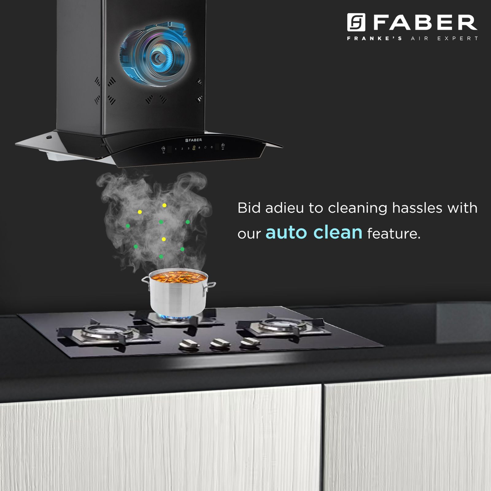 Faber HOOD STELLA 3D IN HC SC FL BK 60 60cm 1400m3/hr Ductless Heat Auto Clean Wall Mounted Chimney with Odour Sensor (Black) Faber HOOD STELLA 3D IN HC SC FL BK 60 60cm 1400m3/hr Ductless Heat Auto Clean Wall Mounted Chimney with Odour Sensor (Black)_8