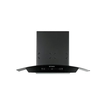 Faber HOOD STELLA 3D IN HC SC FL BK 75 75cm 1400m3/hr Ductless Heat Auto Clean Wall Mounted Chimney with Odour Sensor (Black)