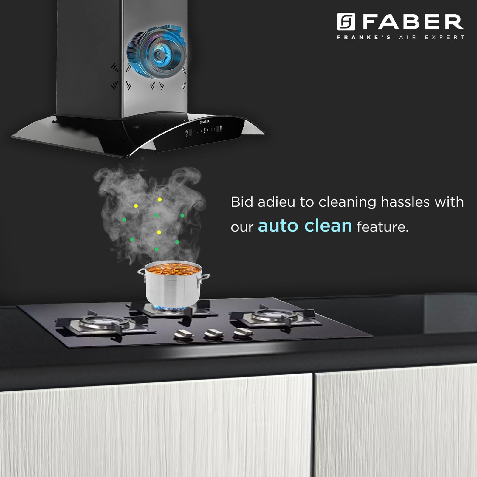 Faber HOOD STELLA 3D IN HC SC FL BK 75 75cm 1400m3/hr Ductless Heat Auto Clean Wall Mounted Chimney with Odour Sensor (Black) Faber HOOD STELLA 3D IN HC SC FL BK 75 75cm 1400m3/hr Ductless Heat Auto Clean Wall Mounted Chimney with Odour Sensor (Black)_8