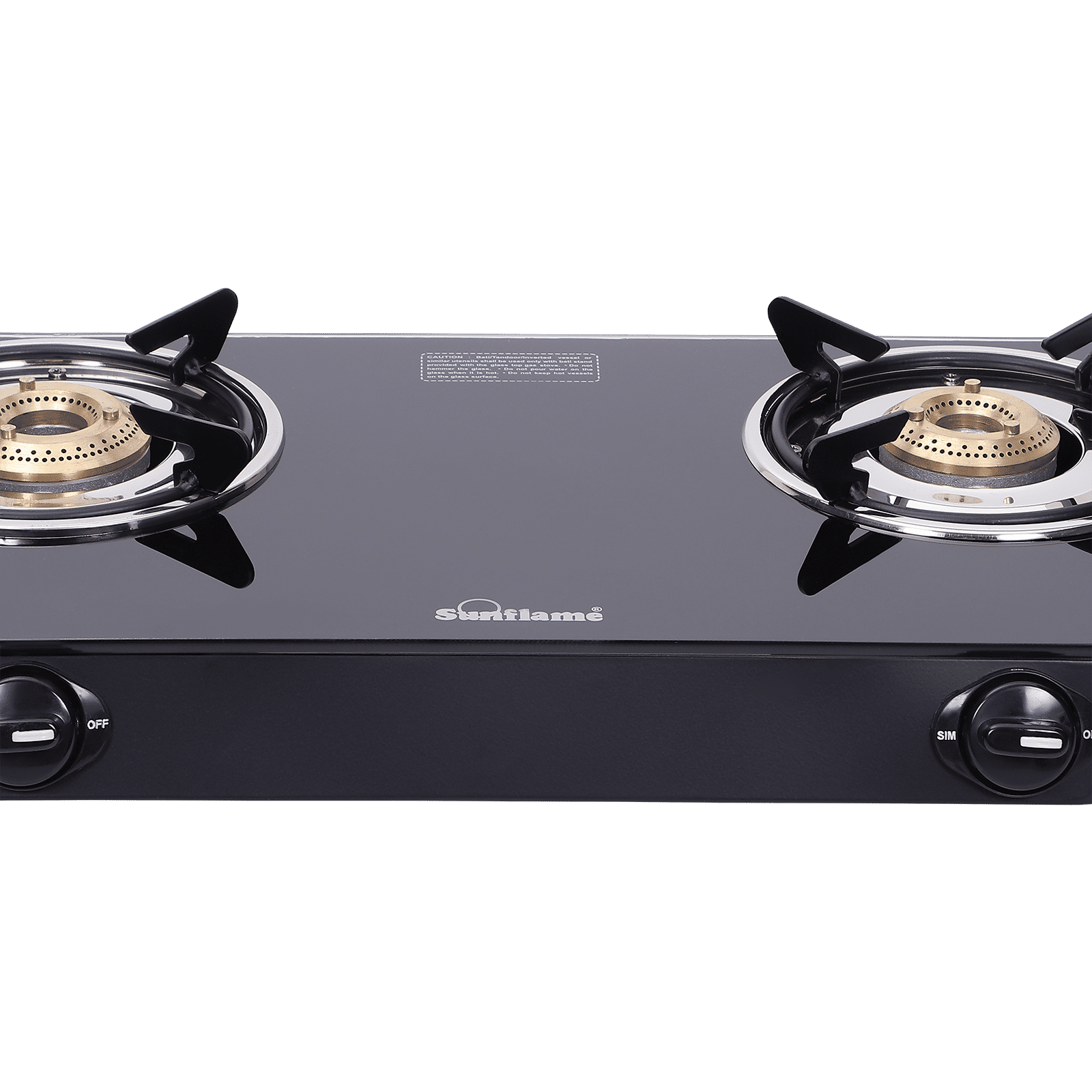 Sunflame Venza Toughened Glass Top 2 Burner Manual Gas Stove (Removable Drip Tray, Black)_4