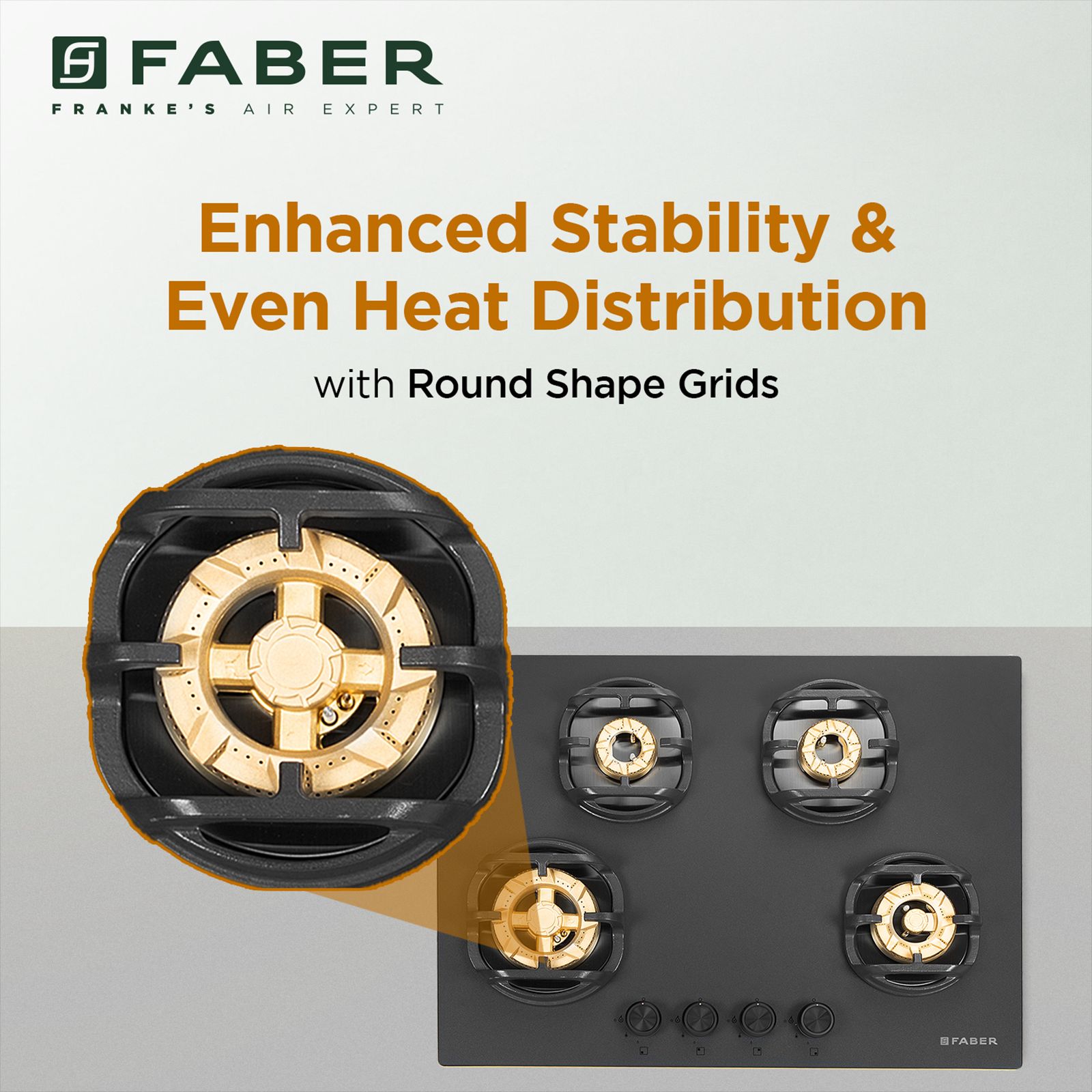 Faber Verona IND HD784 CI FFD AI Glass Top 4 Burner Automatic Hob (3D Flame Technology, Matt Black & Gold)_12