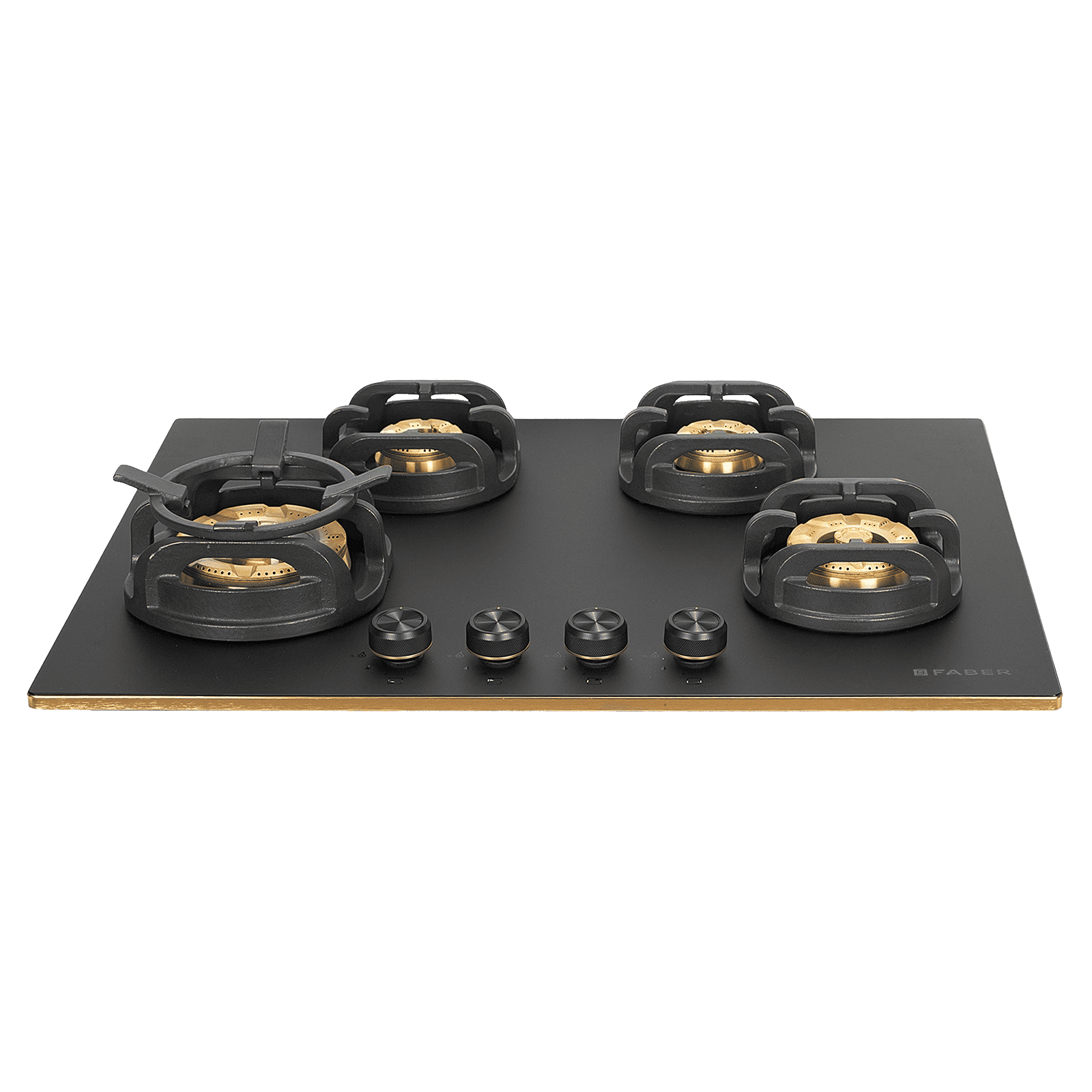 Faber Verona IND HD784 CI FFD AI Glass Top 4 Burner Automatic Hob (3D Flame Technology, Matt Black & Gold)_4