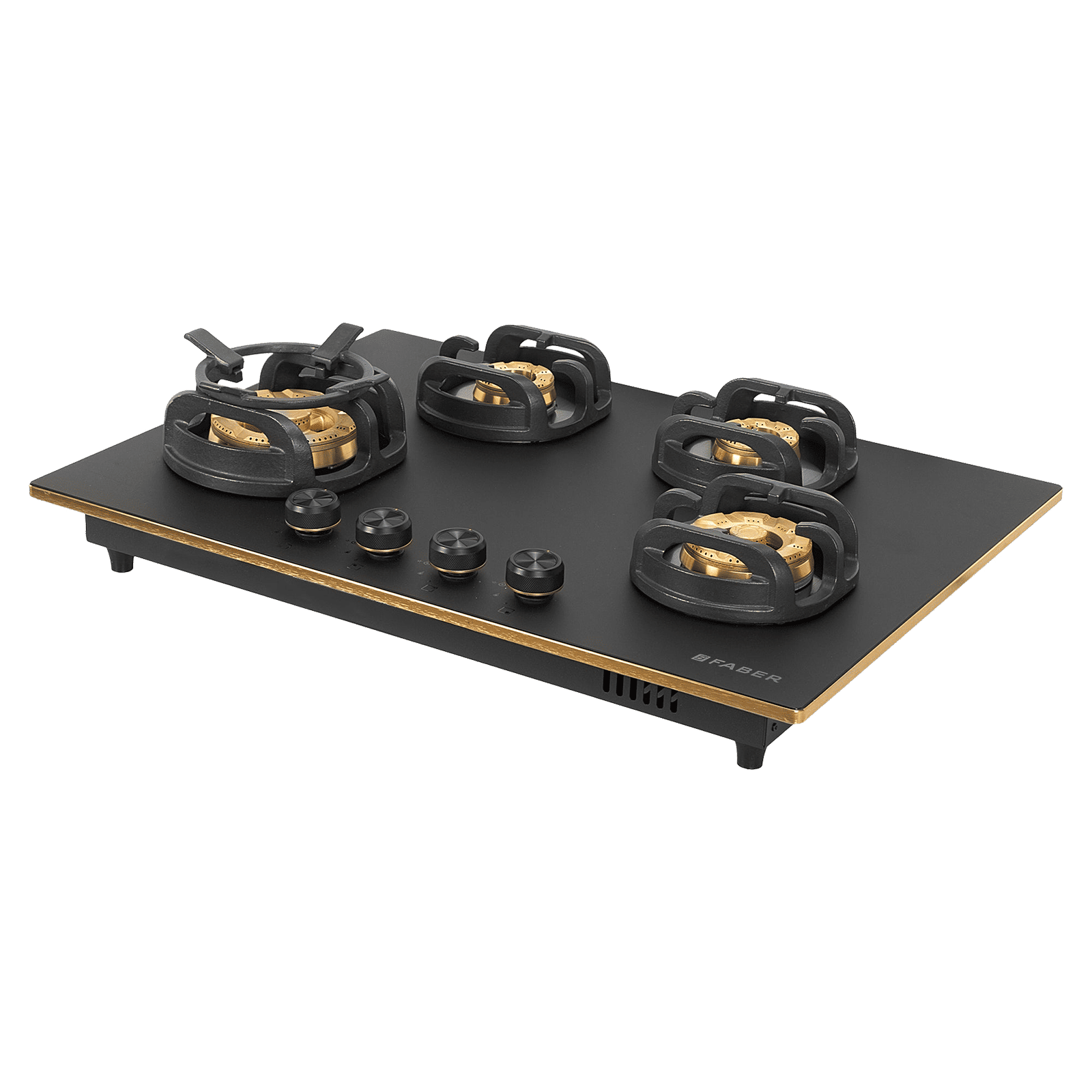 Faber Verona IND HD784 CI FFD AI Glass Top 4 Burner Automatic Hob (3D Flame Technology, Matt Black & Gold)_8