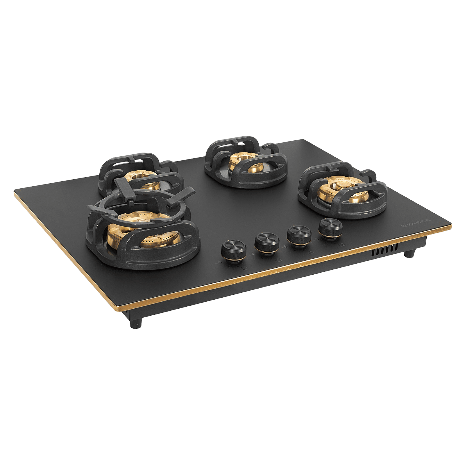 Faber Verona IND HD784 CI FFD AI Glass Top 4 Burner Automatic Hob (3D Flame Technology, Matt Black & Gold)_9