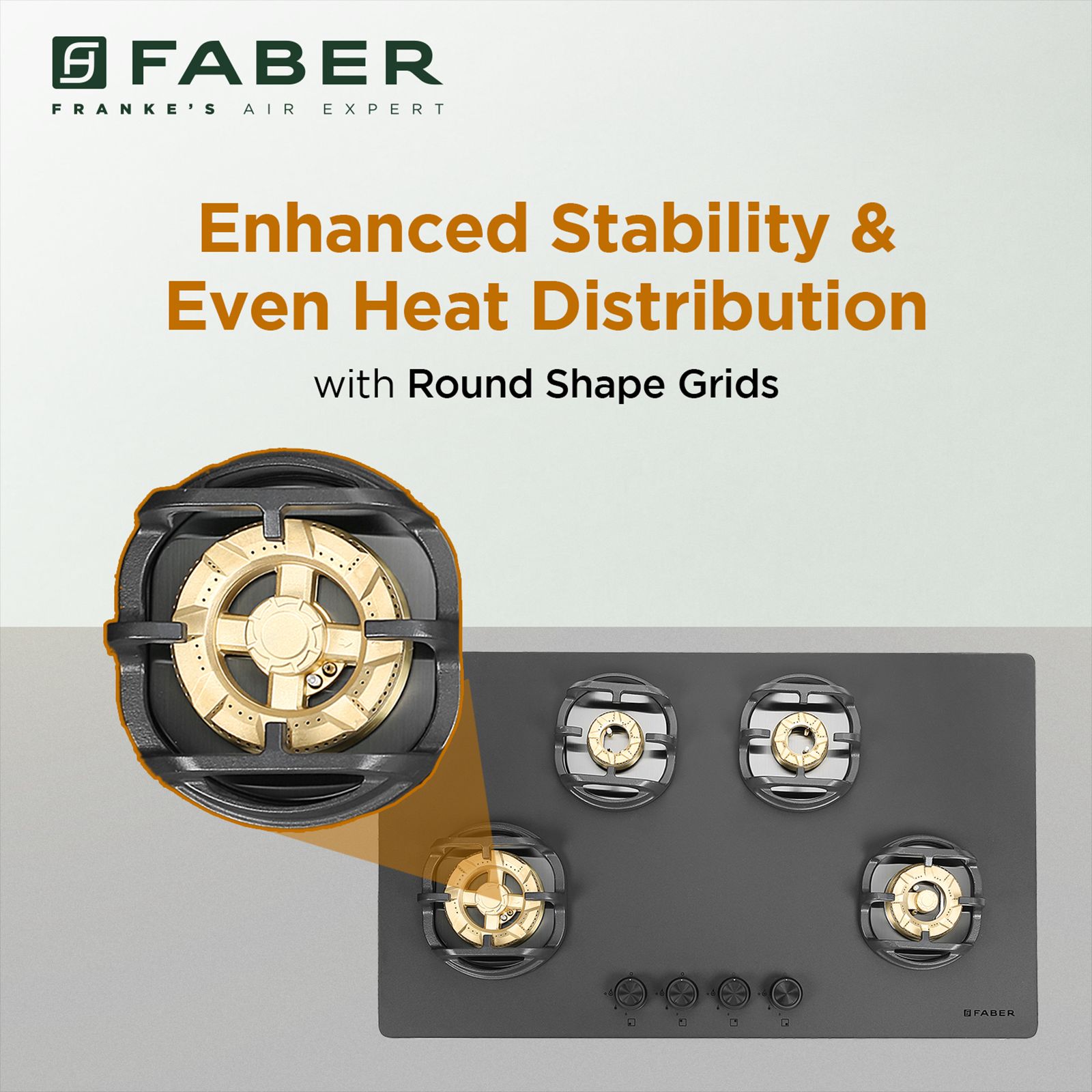 Faber Verona HD904 CI FFD AI Glass Top 4 Burner Automatic Hob (3D Flame Technology, Matt Black & Gold)_12