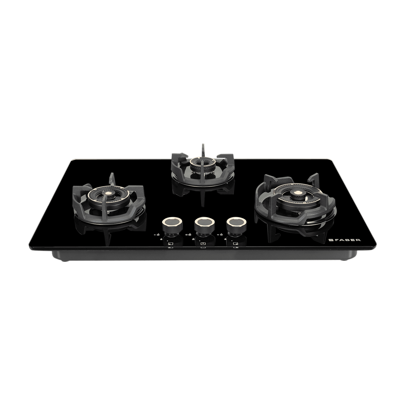 Faber Experia HT753 BR AL AI FFD IN Toughened Glass Top 3 Burner Automatic Hob (Spill-Proof Design, Black)_1