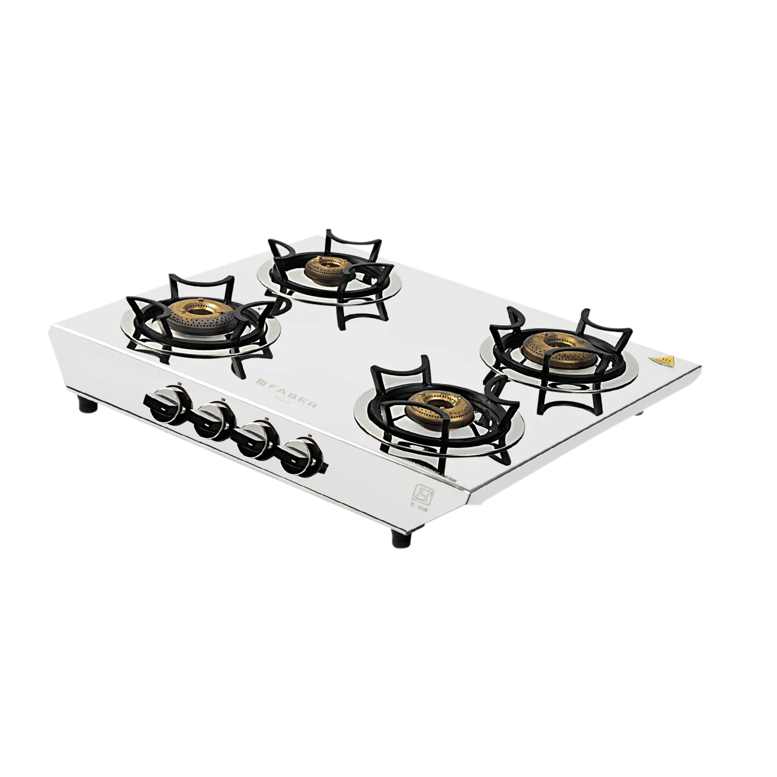 Faber Hilux Max DX 4BB SS 4 Burner Manual Hob (360 Degree Revolving Nozzle, Silver)_1