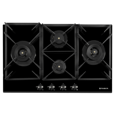 Faber INSPIRIA 904 BR AI FFD GL PNG Tempered Glass Top 4 Burners Automatic Hob (Flame Failure Device, Black)