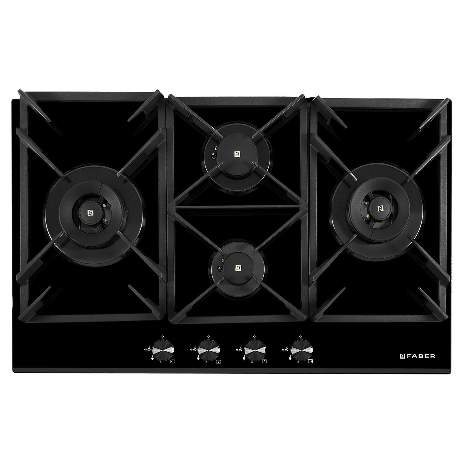 Faber INSPIRIA 904 BR AI FFD GL PNG Tempered Glass Top 4 Burners Automatic Hob (Flame Failure Device, Black)_1