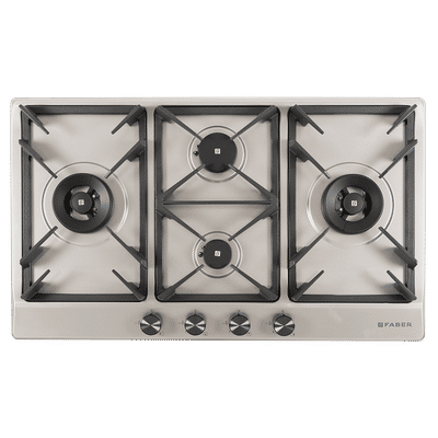 Faber INSPIRIA 904 BR AI FFD SS PNG 4 Burner Automatic Hob (Flame Failure Device, Silver)