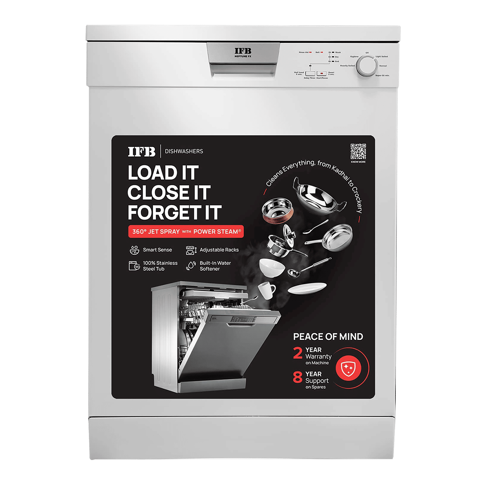 IFB Neptune FX1 12 Place Settings Free Standing Dishwasher with Hot Water Wash (White) IFB Neptune FX1 12 Place Settings Free Standing Dishwasher with Hot Water Wash (White)_12