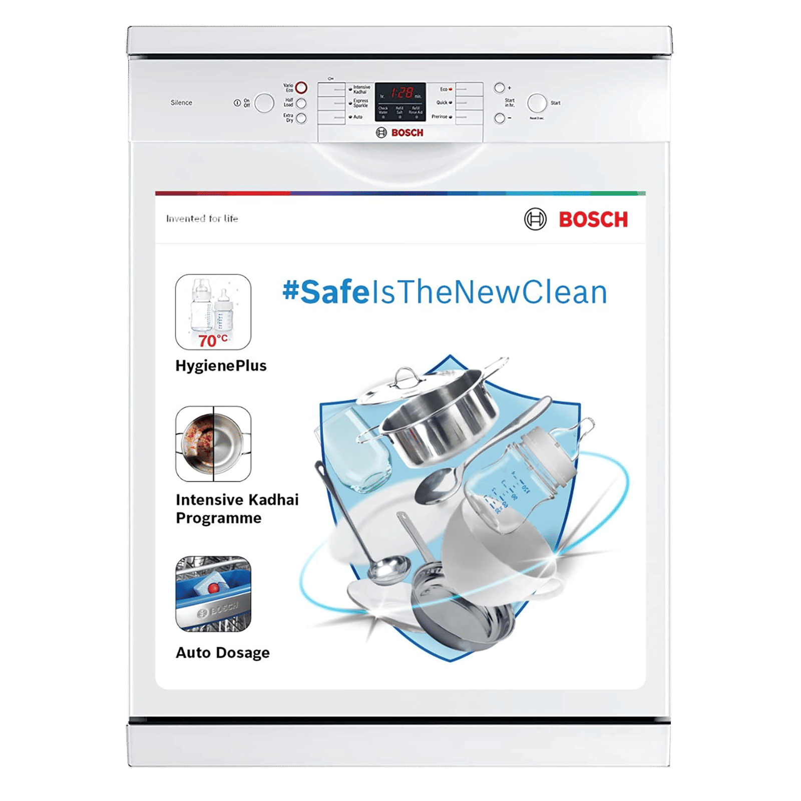 BOSCH Series 6 13 Place Settings Free Standing Dishwasher with Glass Protection Technology (White)_1