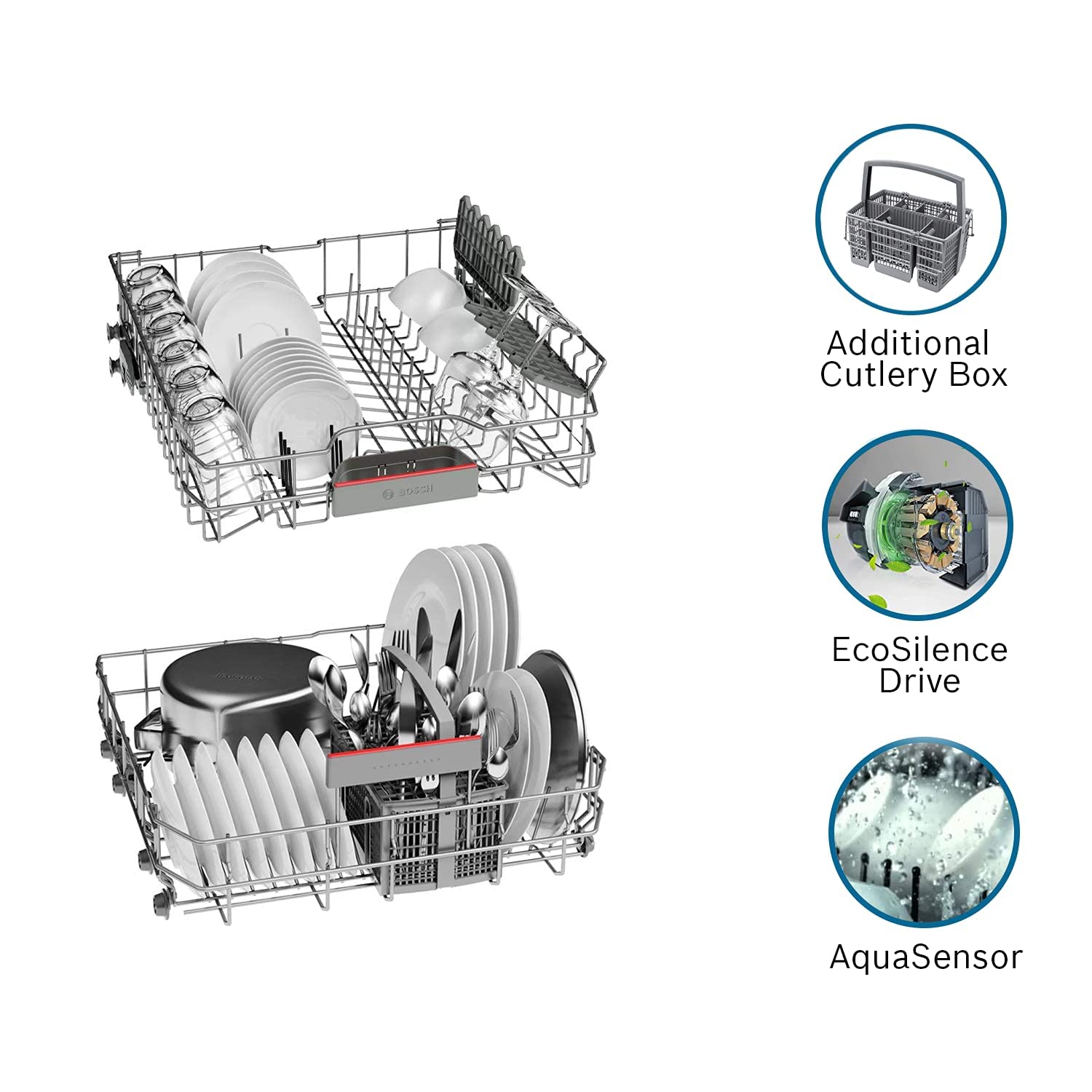 BOSCH Series 6 13 Place Settings Free Standing Dishwasher with Glass Protection Technology (White)_15