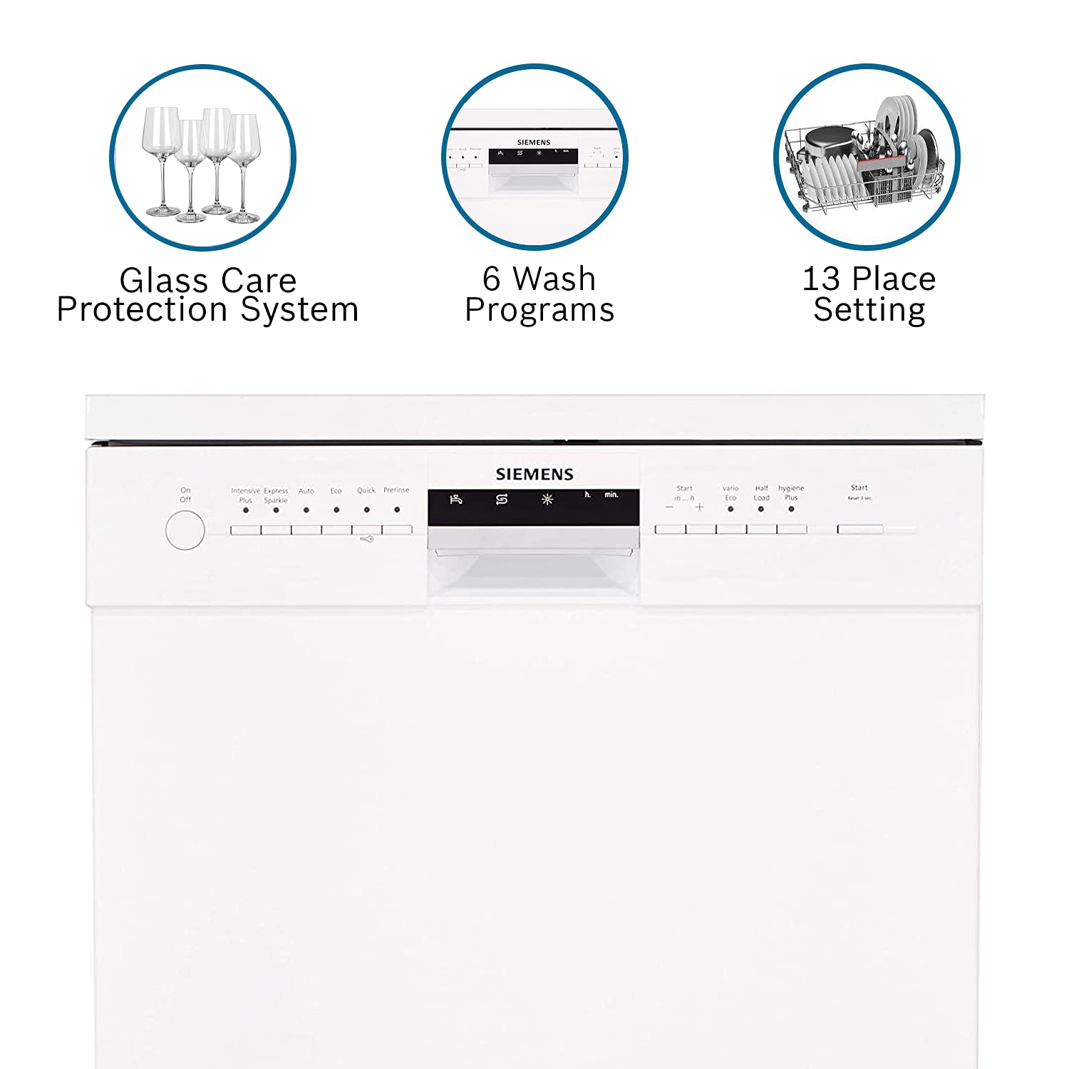 SIEMENS iQ500 13 Place Settings Free Standing Dishwasher with Glass Protection Technology (White)_11