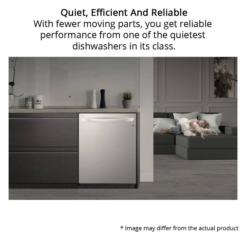 LG 14 Place Settings Free Standing Dishwasher with Inverter Direct Drive (No Pre-rinse Required, Silver)_10
