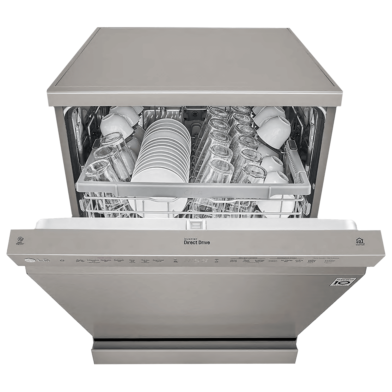 LG 14 Place Settings Free Standing Dishwasher with Inverter Direct Drive (No Pre-rinse Required, Silver)_13
