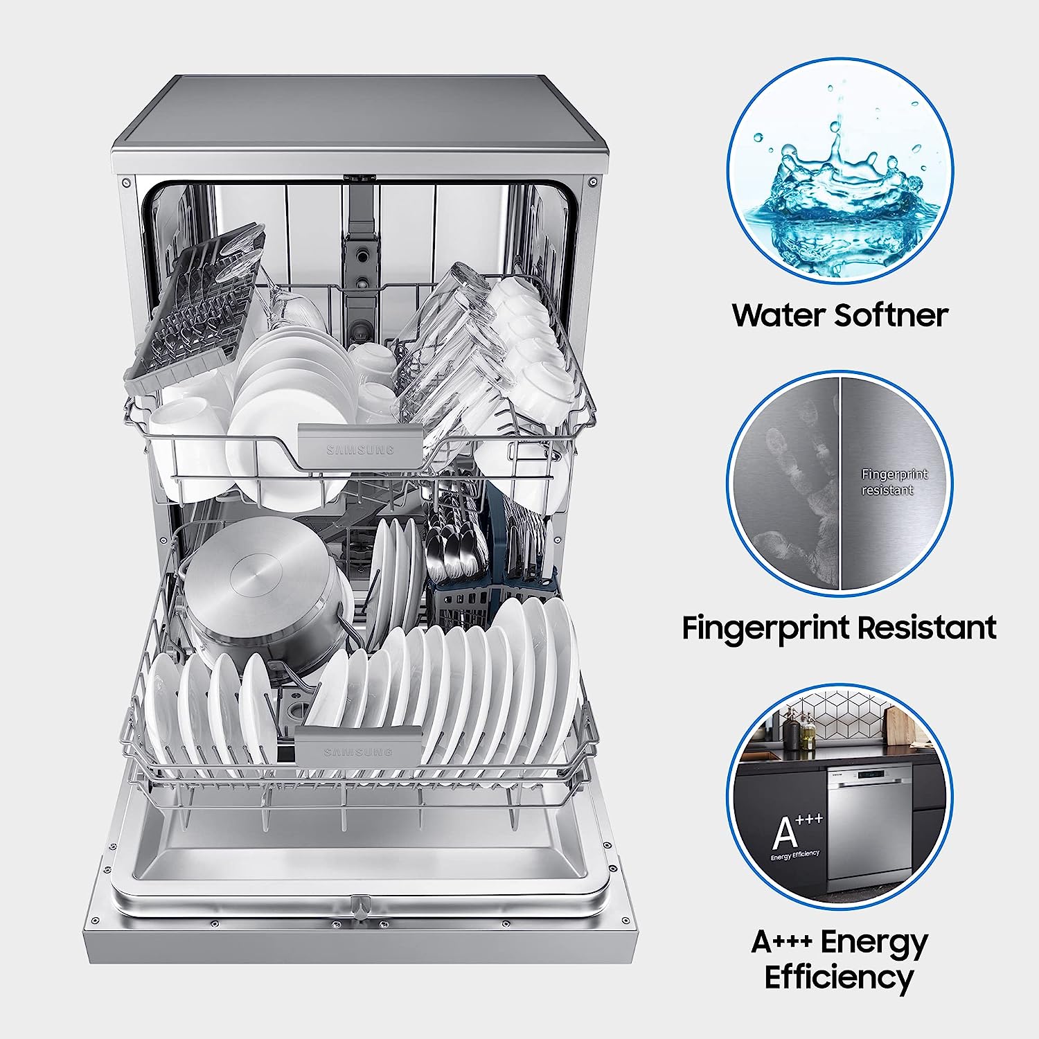 SAMSUNG 13 Place Settings Free Standing Dishwasher with Intensive Wash (Stainless Steel)_16