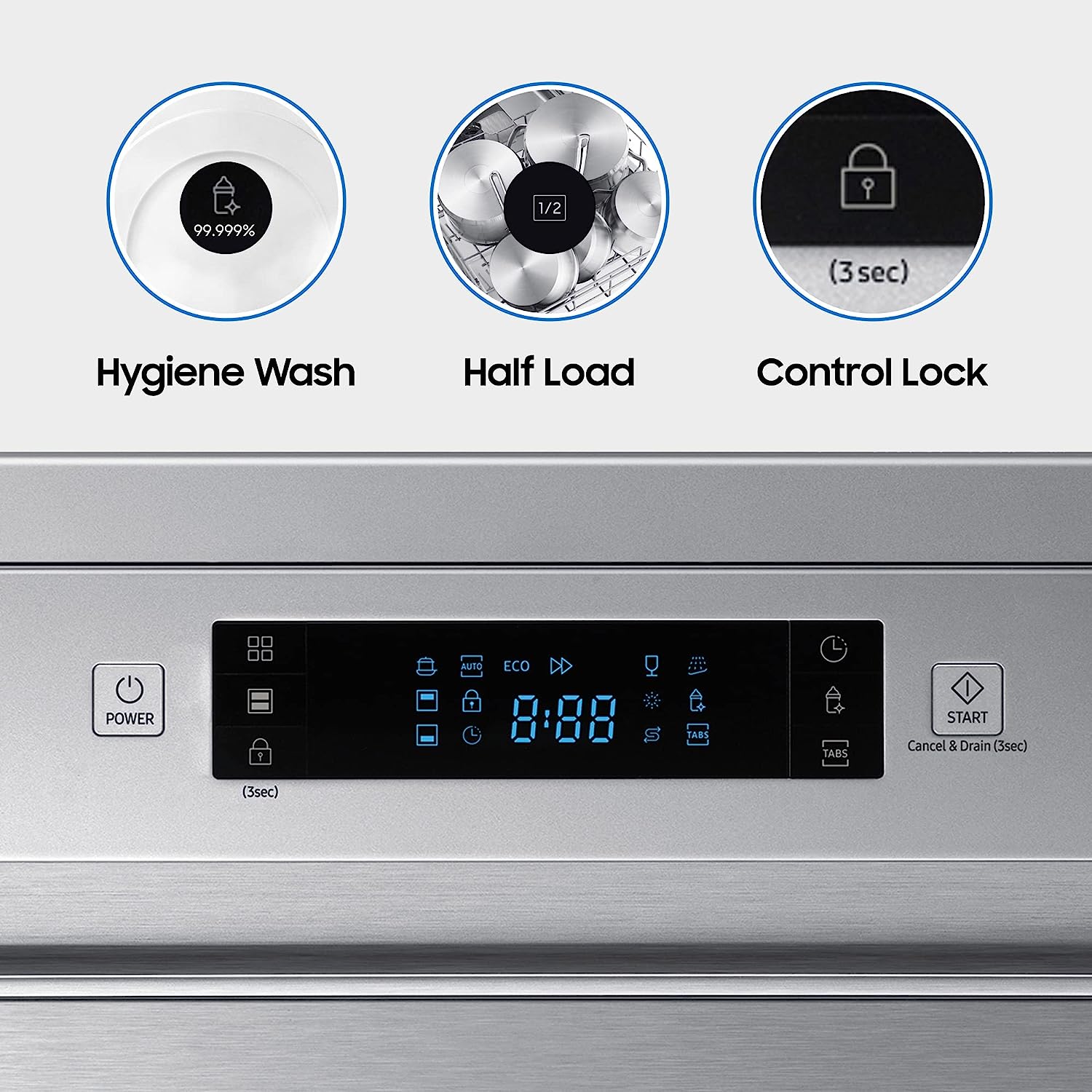 SAMSUNG 13 Place Settings Free Standing Dishwasher with Intensive Wash (Stainless Steel)_17
