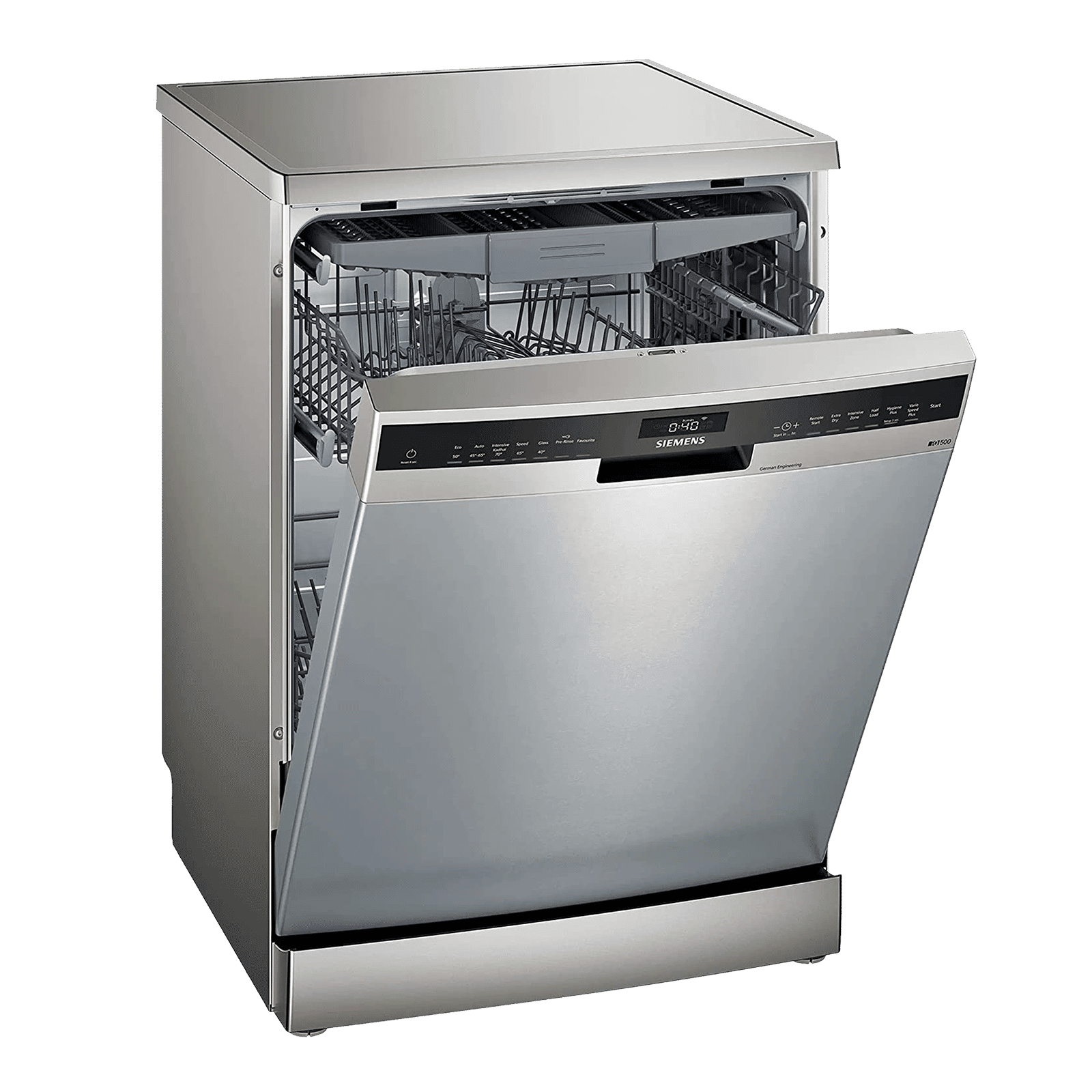 SIEMENS iQ500 14 Place Settings Free StandingSmart Dishwasher with Glass Protection Technology (Silver Inox) SIEMENS iQ500 14 Place Settings Free StandingSmart Dishwasher with Glass Protection Technology (Silver Inox)_1