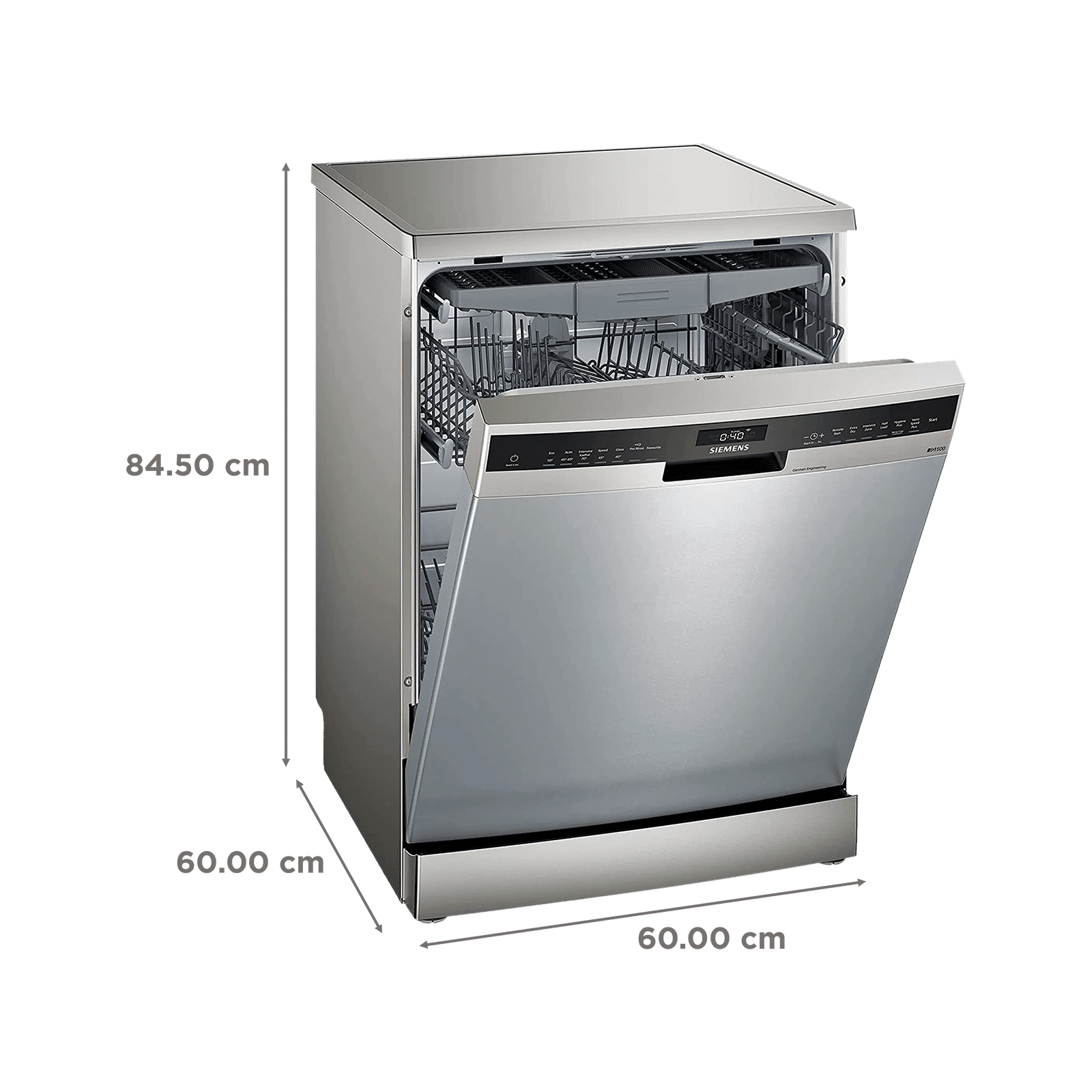 SIEMENS iQ500 14 Place Settings Free StandingSmart Dishwasher with Glass Protection Technology (Silver Inox) SIEMENS iQ500 14 Place Settings Free StandingSmart Dishwasher with Glass Protection Technology (Silver Inox)_2