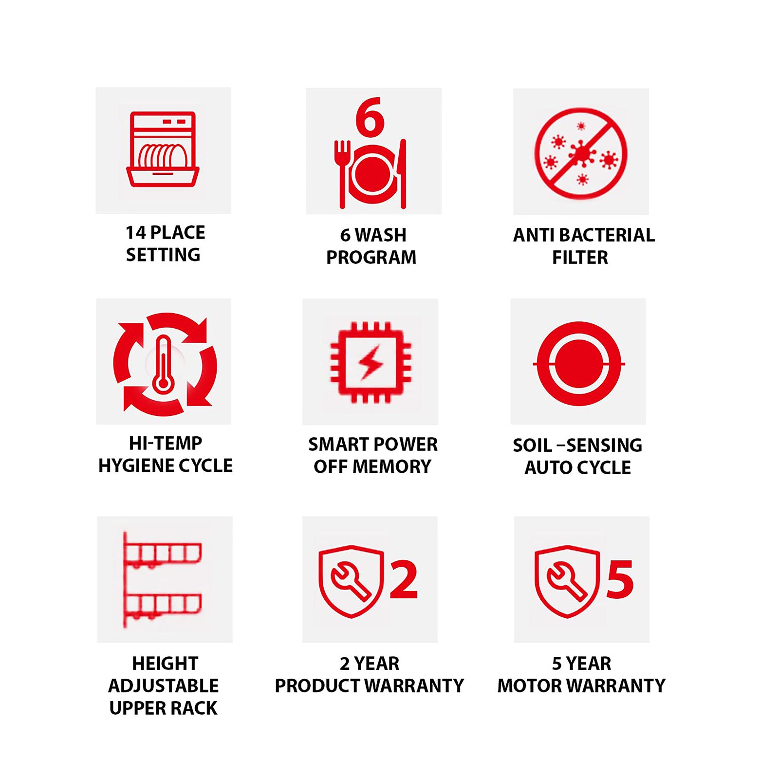 TOSHIBA 14 Place Settings Free Standing Dishwasher with Anti Bacterial Technology (Silver) TOSHIBA 14 Place Settings Free Standing Dishwasher with Anti Bacterial Technology (Silver)_11