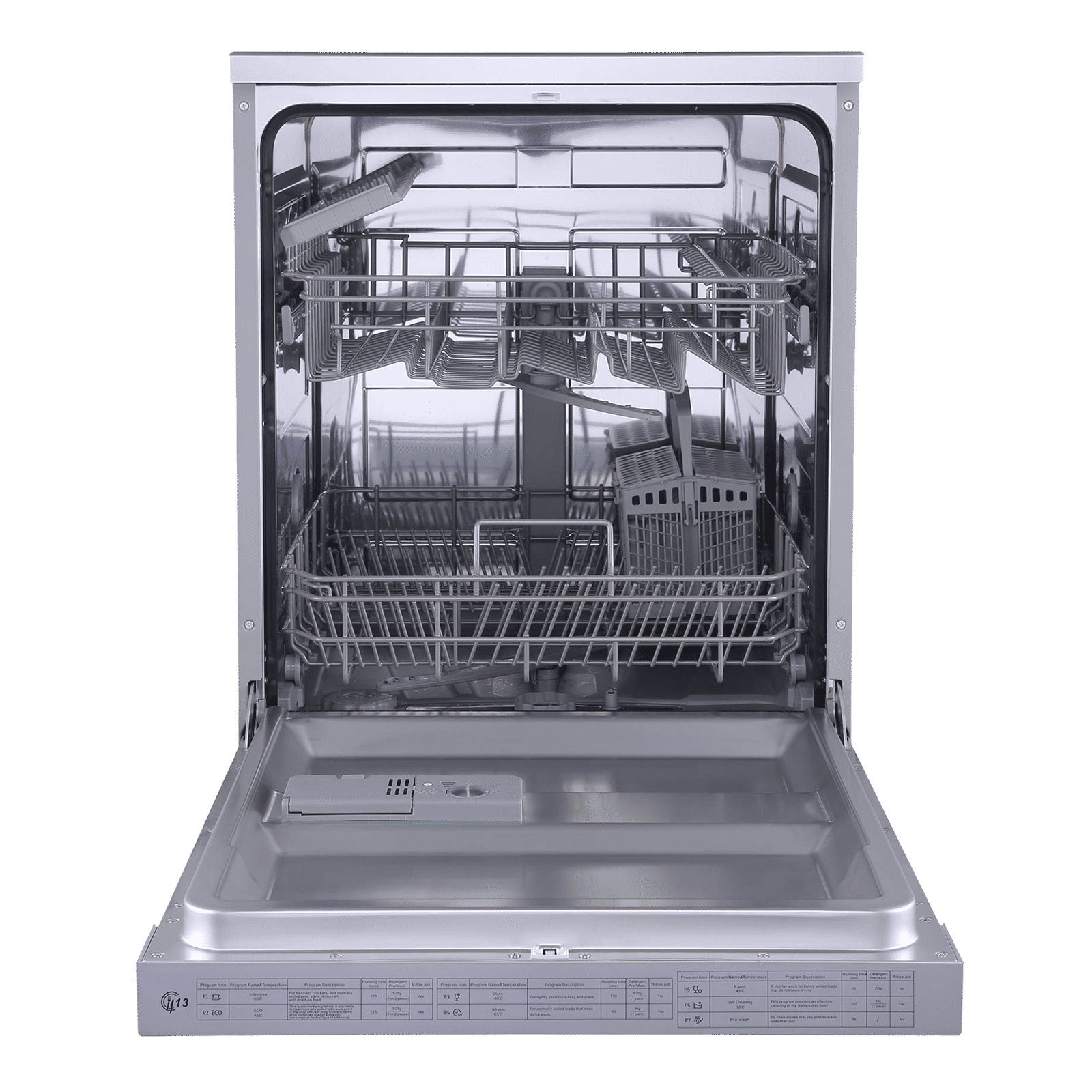 Midea TORRINO 13 Place Settings Free Standing Dishwasher with Intensive Wash Sanitization (Silver) Midea TORRINO 13 Place Settings Free Standing Dishwasher with Intensive Wash Sanitization (Silver)_5