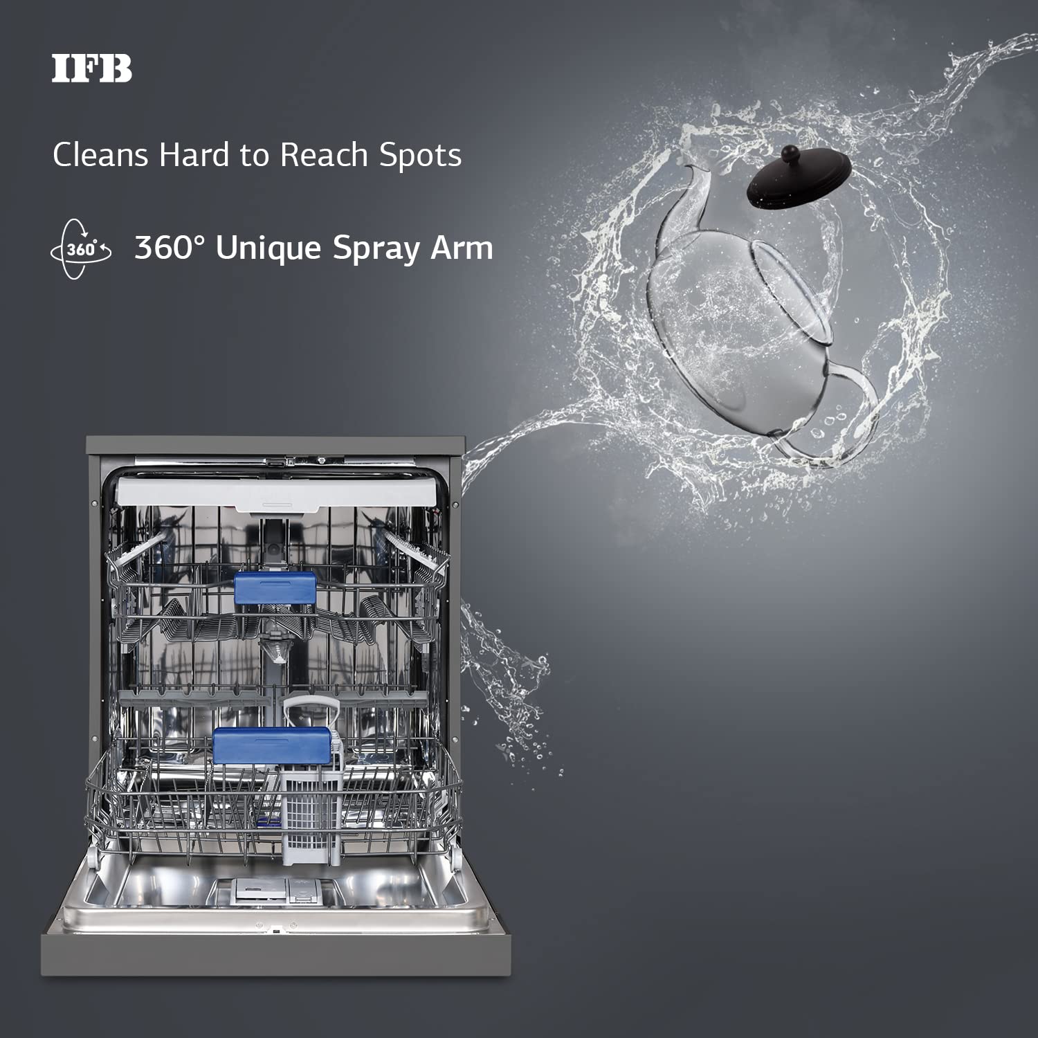 IFB Neptune VX2 Plus 16 Place Settings Free Standing Dishwasher with Hot Water Wash (Inox Grey) IFB Neptune VX2 Plus 16 Place Settings Free Standing Dishwasher with Hot Water Wash (Inox Grey)_11