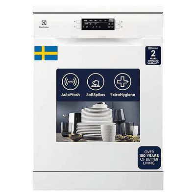Electrolux UltimateCare 300 13 Place Settings Free Standing Dishwasher with Anti Flood System (White)