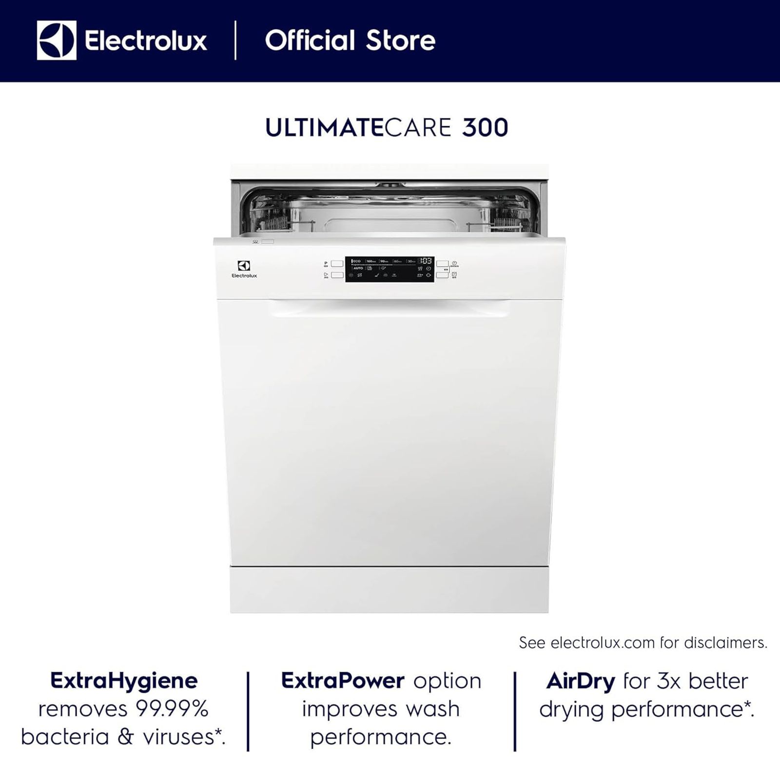 Electrolux UltimateCare 300 13 Place Settings Free Standing Dishwasher with Anti Flood System (White) Electrolux UltimateCare 300 13 Place Settings Free Standing Dishwasher with Anti Flood System (White)_15