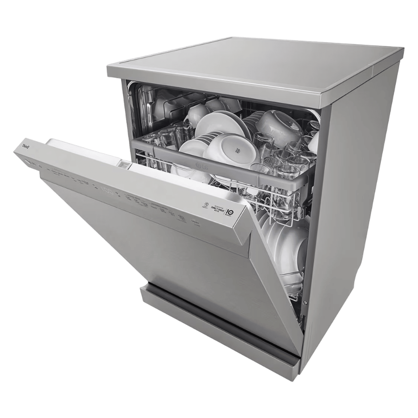LG DFB512FP 14 Place Settings Free Standing Dishwasher with Inverter Direct Drive Technology (No Pre-rinse Required, Platinum Silver)_8