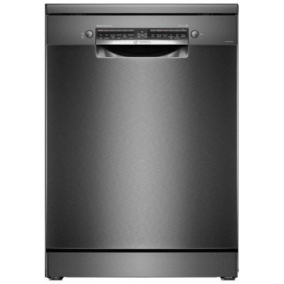 BOSCH Series 6 15 Place Settings Free Standing Dishwasher with Anti-Fingerprint (No Pre-rinse Required, Black Inox)