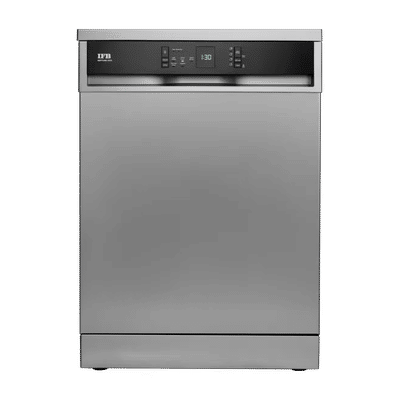 IFB Neptune VX15 15 Place Settings Free Standing Dishwasher with 360 Degree Jet Wash Double Arm Spray (No Pre-rinse Required, Dark Silver)
