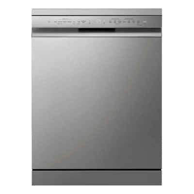 LG 15 Place Settings Free Standing Smart Dishwasher with Front Control Panel (No Pre-rinse Required, Prime Silver)