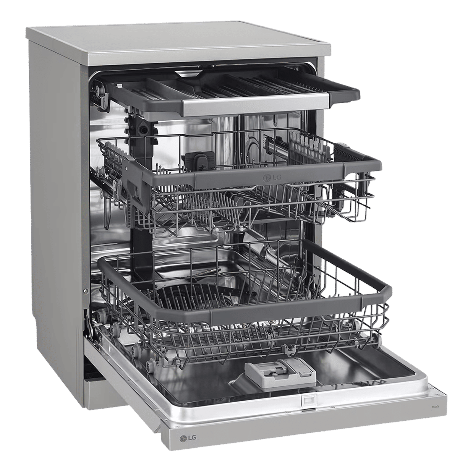 LG 15 Place Settings Free Standing Smart Dishwasher with Front Control Panel (No Pre-rinse Required, Prime Silver)_8