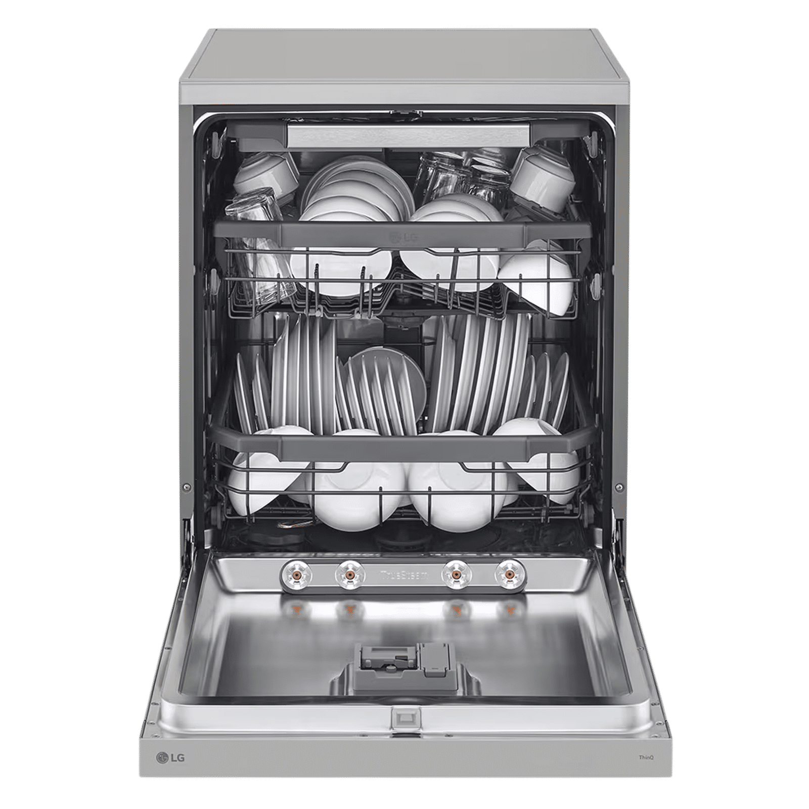 LG 15 Place Settings Free Standing Smart Dishwasher with Front Control Panel (No Pre-rinse Required, Prime Silver)_11