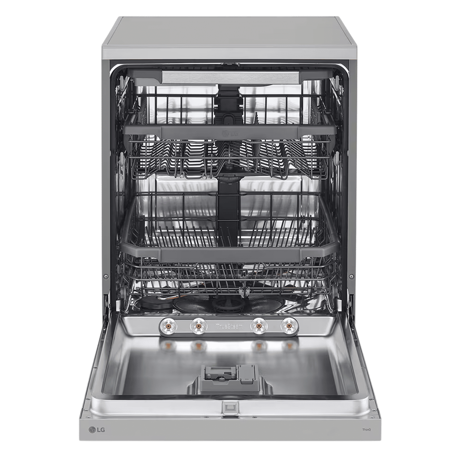 LG 15 Place Settings Free Standing Smart Dishwasher with Front Control Panel (No Pre-rinse Required, Prime Silver)_6