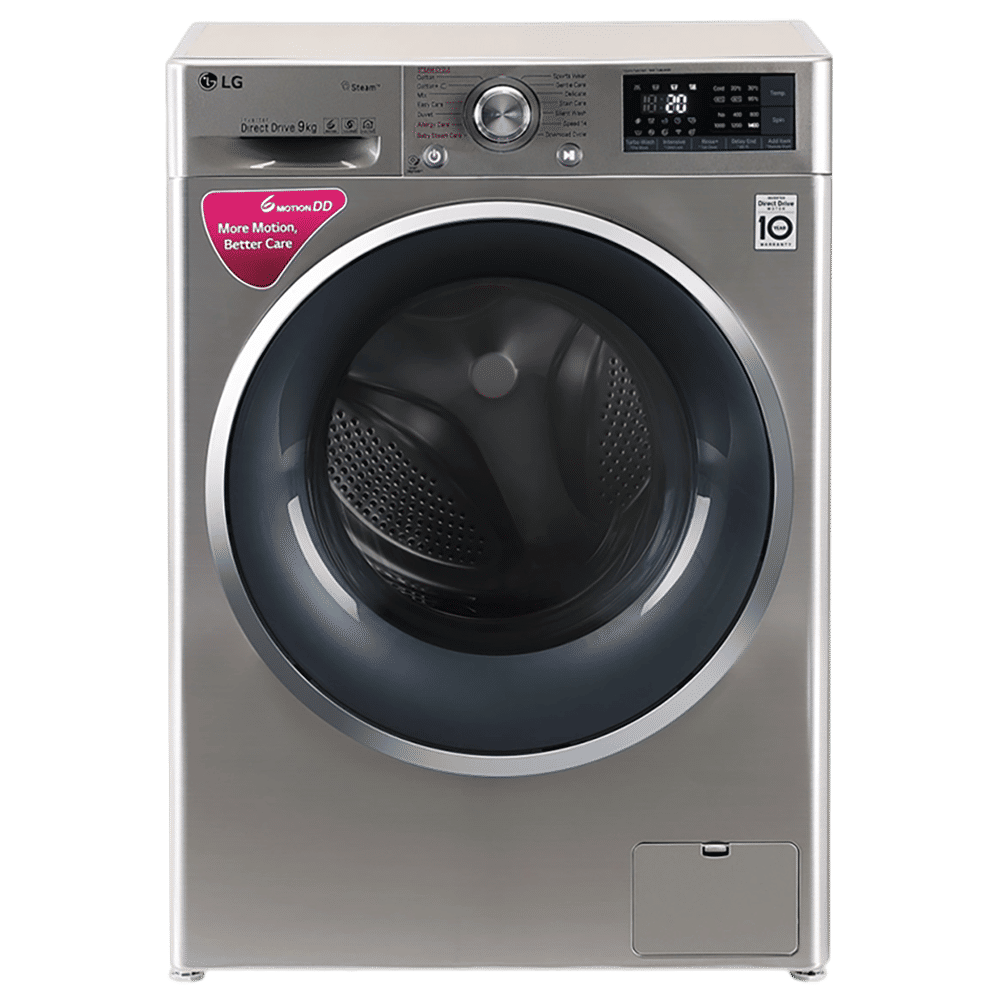 LG 9 kg Fully Automatic Front Load Washing Machine (FHT1409SWSASSPEIL, SmartThinQ with Wi-Fi, Stainless Steel)_1