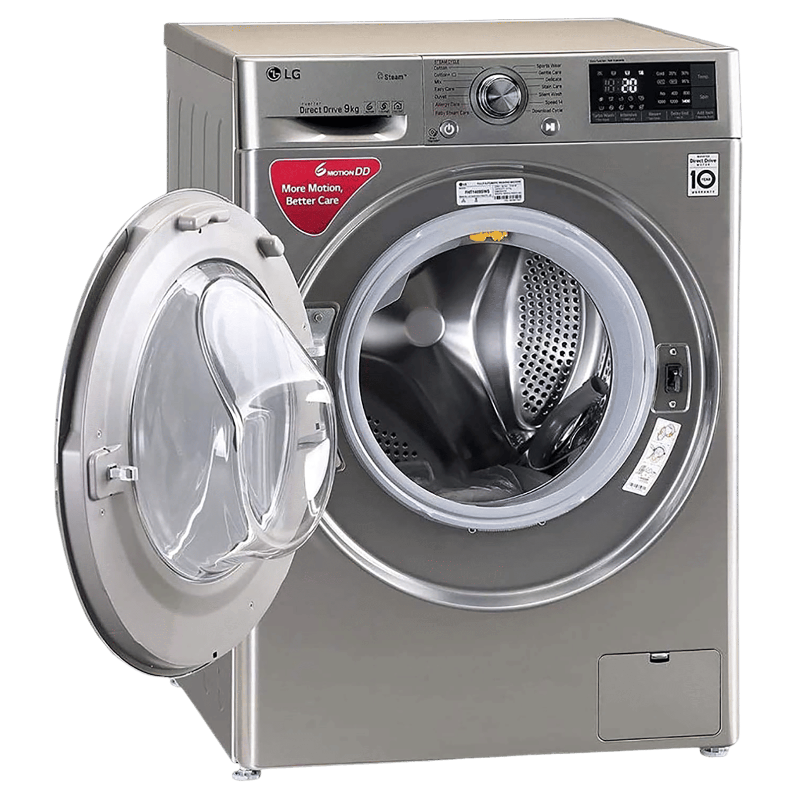 LG 9 kg Fully Automatic Front Load Washing Machine (FHT1409SWSASSPEIL, SmartThinQ with Wi-Fi, Stainless Steel)_8