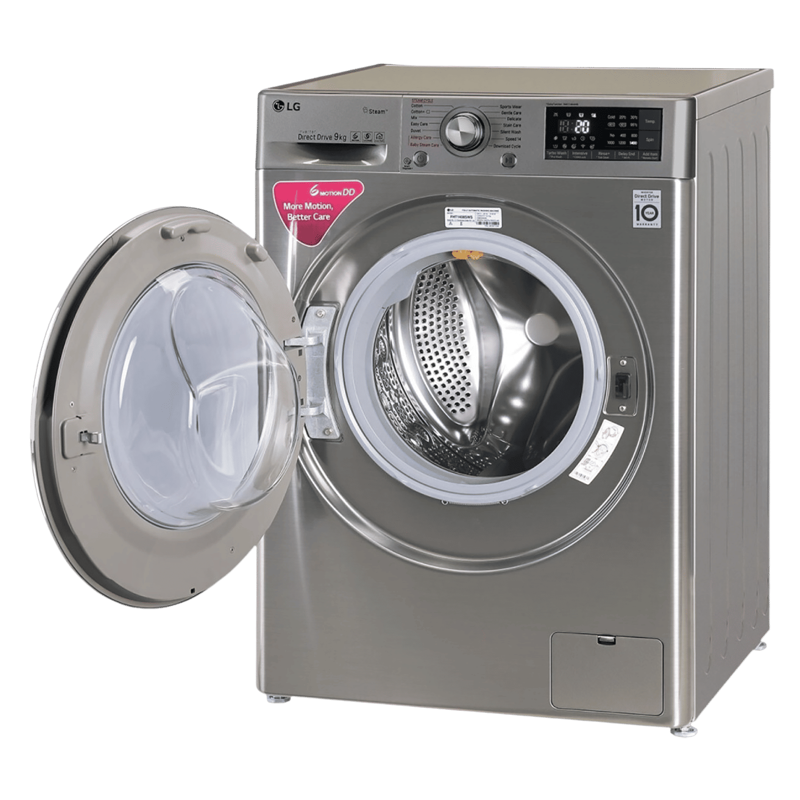 LG 9 kg Fully Automatic Front Load Washing Machine (FHT1409SWSASSPEIL, SmartThinQ with Wi-Fi, Stainless Steel)_9