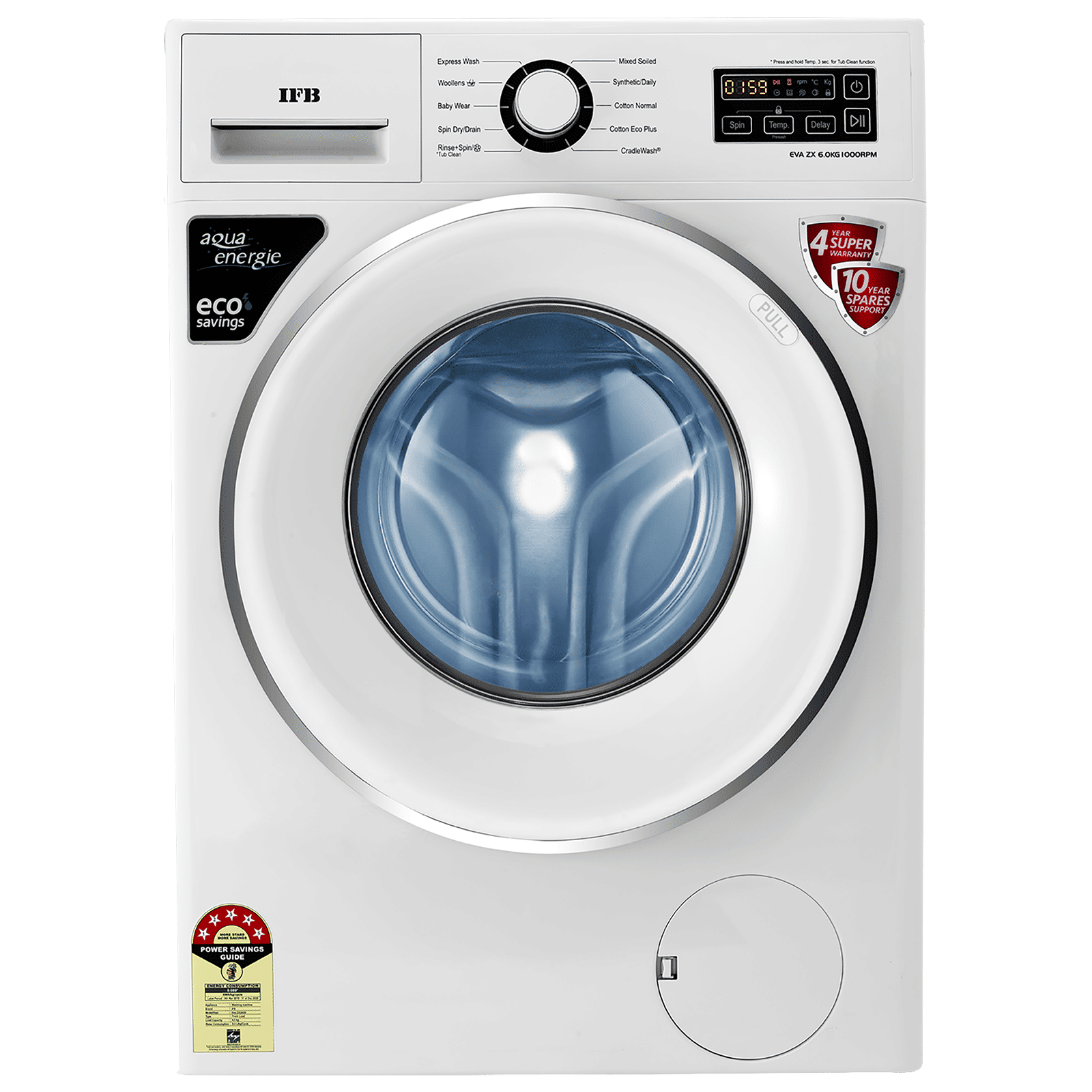 IFB 6 kg 5 Star Fully Automatic Front Load Washing Machine (EVA ZX, Auto Foam Control System, White) IFB 6 kg 5 Star Fully Automatic Front Load Washing Machine (EVA ZX, Auto Foam Control System, White)_1