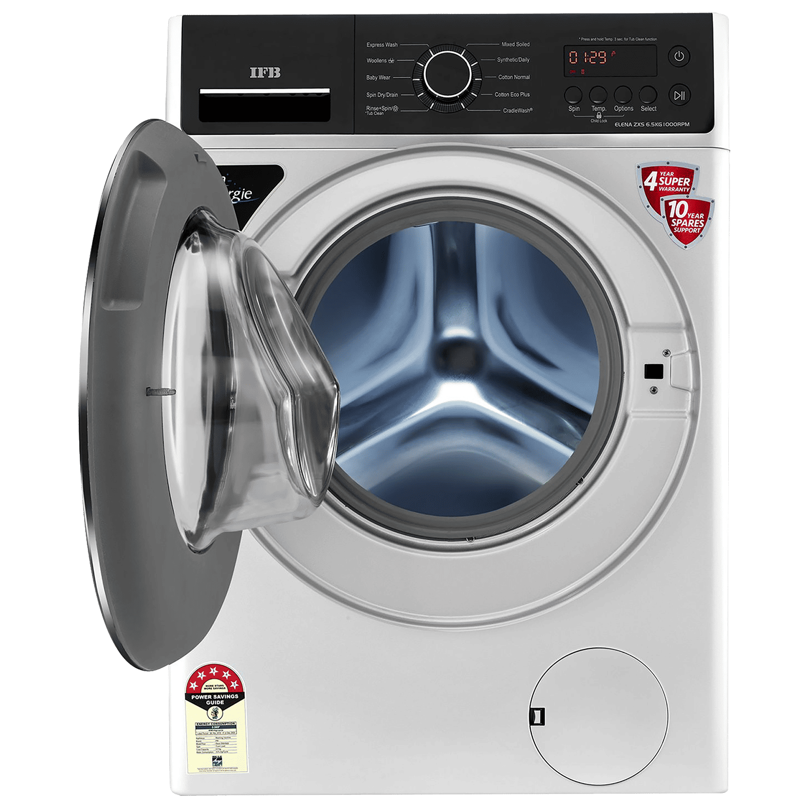 IFB 6.5 kg 5 Star Fully Automatic Front Load Washing Machine (Elena ZXS, In-Built Heater, Silver)_7