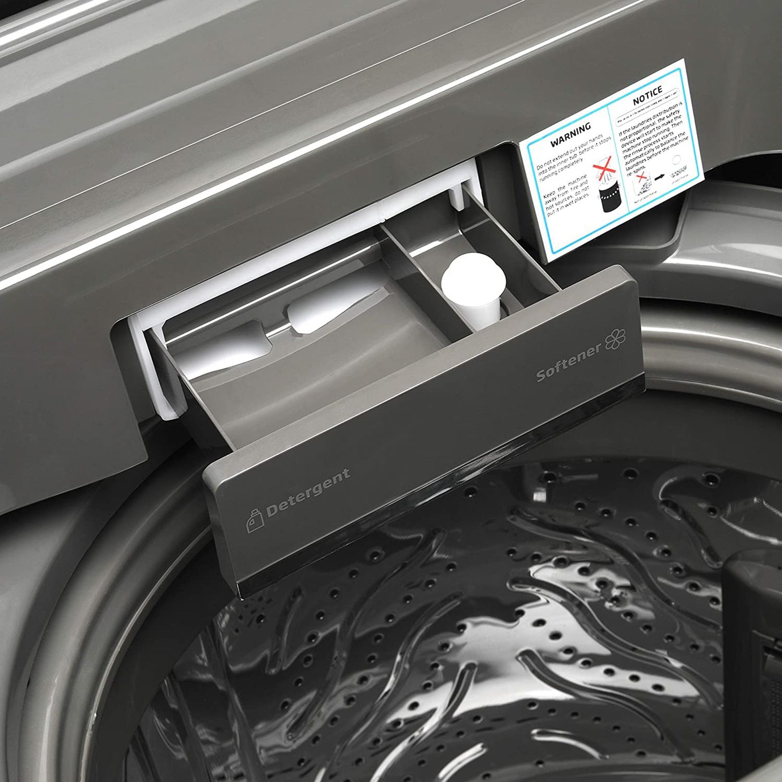 Voltas Beko 7 kg 5 Star Fully Automatic Top Load Washing Machine (WTL70UPGB, Lint Filter, Grey)_12