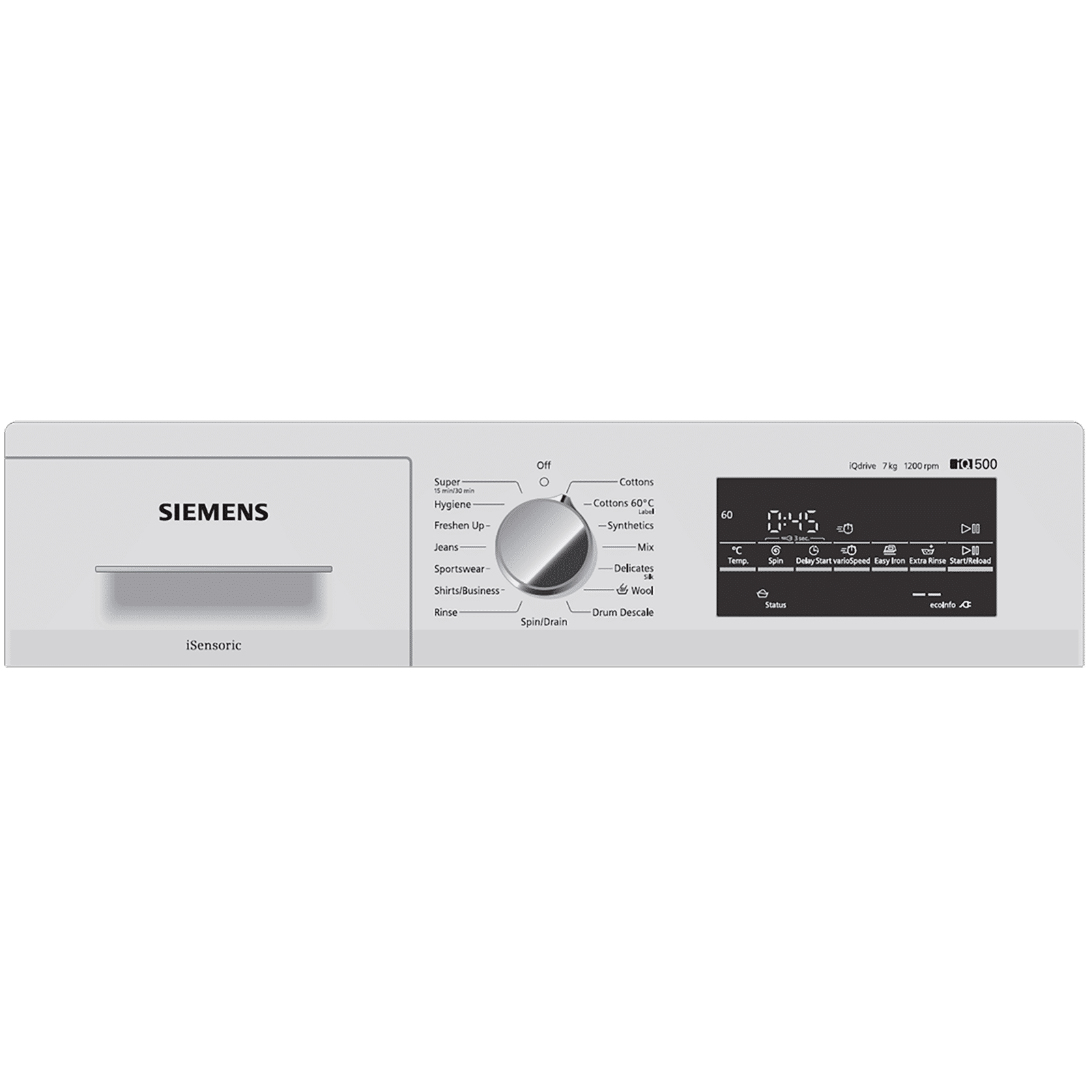 SIEMENS 7 kg 5 Star Inverter Fully Automatic Front Load Washing Machine (iQ300, WM12J46SIN, Wave Drum, Platinum Silver)_4