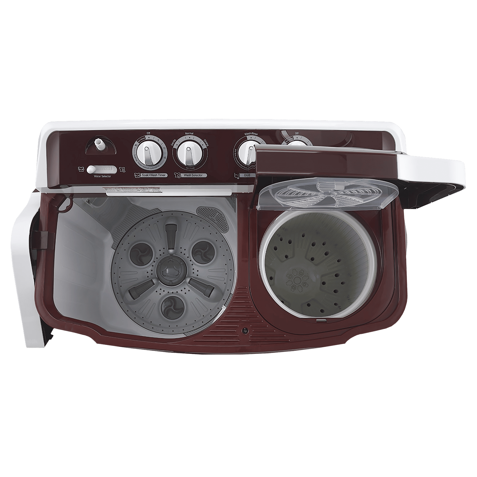 LG 8 kg 5 Star Semi Automatic Washing Machine with Lint Filter (P8030SRAZ.ABGQEIL, Burgundy)_7