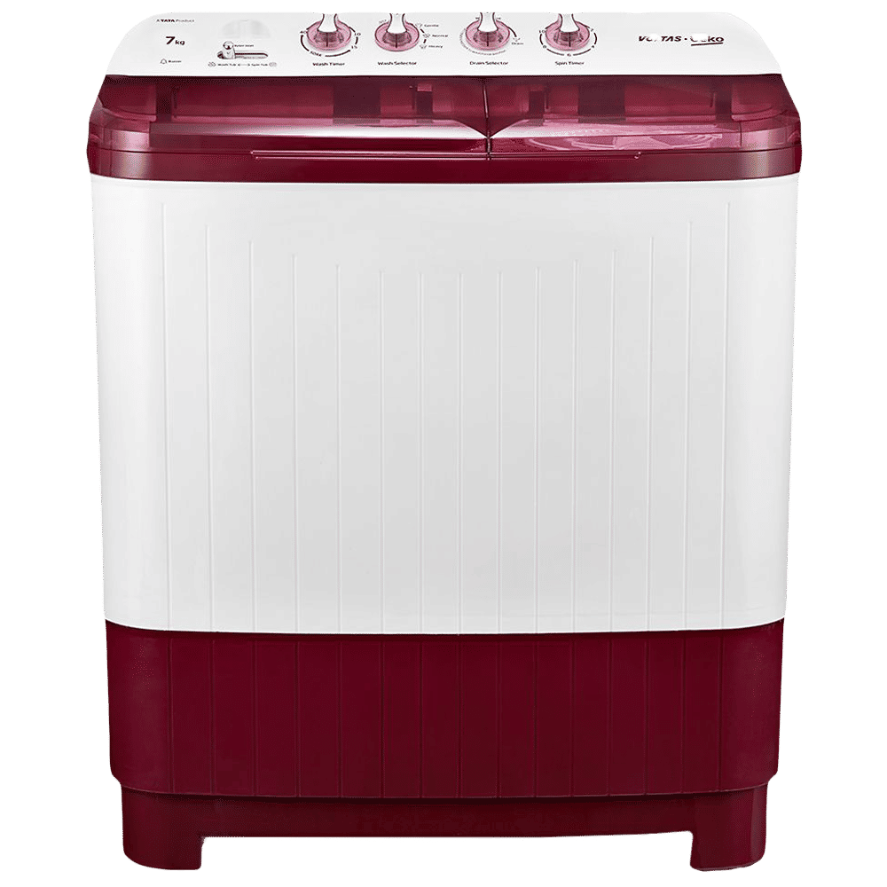 VOLTAS beko 7 kg 5 Star Semi Automatic Washing Machine with IPX4 Control Panel (WTT70DBRT, Burgundy) VOLTAS beko 7 kg 5 Star Semi Automatic Washing Machine with IPX4 Control Panel (WTT70DBRT, Burgundy)_1
